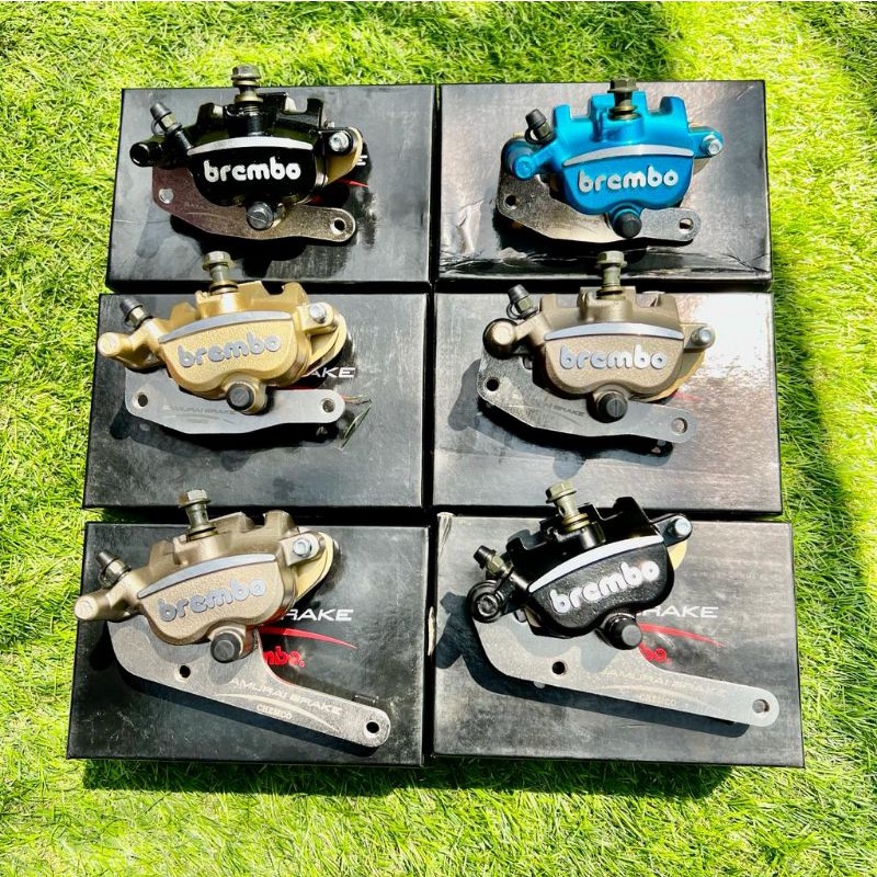 Kaliper Brembo s4mur41 2piston KIRI pala babi Cakram depan Set braket pnp Honda Matic Vario , beat ,