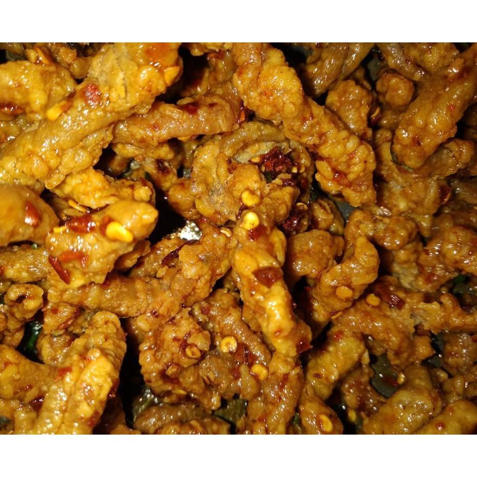 

Keripik Usus Crispy 1Kg Kriuk Cikruh & Pedas Gurih Jajanan Celan Kerupuk Krispi Renyah