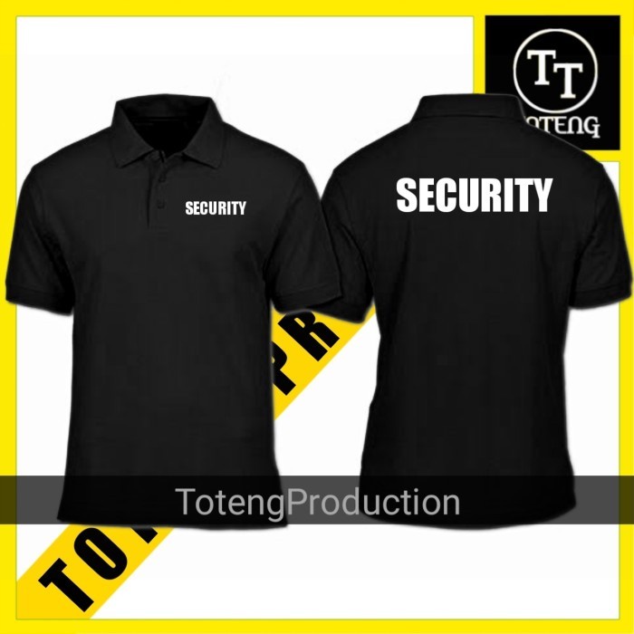 baju POLO KAOS kerah seragam TULISAN SECURITY keamanan pria wanita