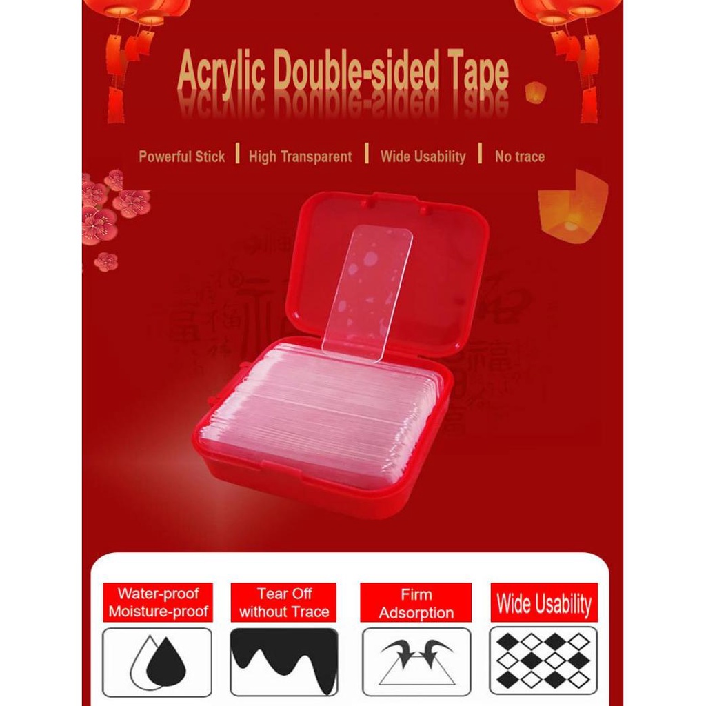 

Double Tape Washi Adhesive Selotip Perekat Tahan Air 60 PCS - JF60