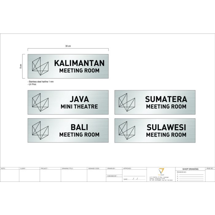 

signage Door sign Stainless 1mm + Uvprint