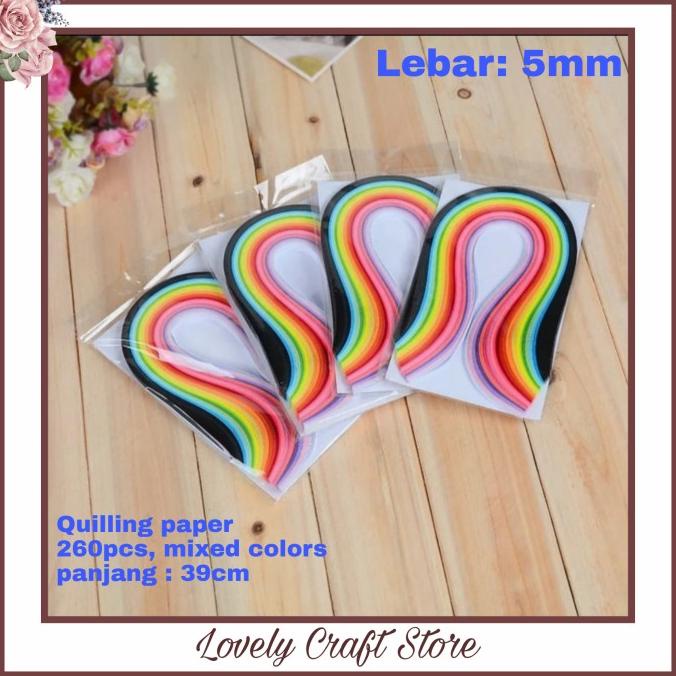 

260 Mixed Color 5Mm Kertas Paper Quilling