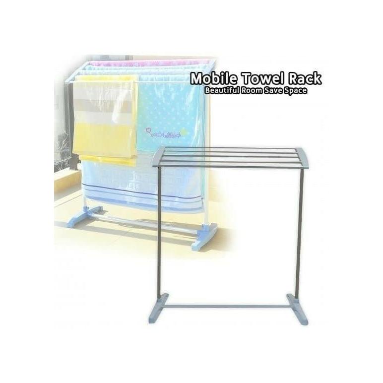 Diskon Besar Mall Perabot | Jemuran Handuk Stainless Portable Mobile Towel Rack Tempat Jemur Handuk 