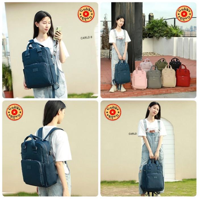 BISA COD - TAS RANSEL LAPTOP USB GUDIKA 5208 NYLON WATERPROOF MUAT LAPTOP 15 INCI