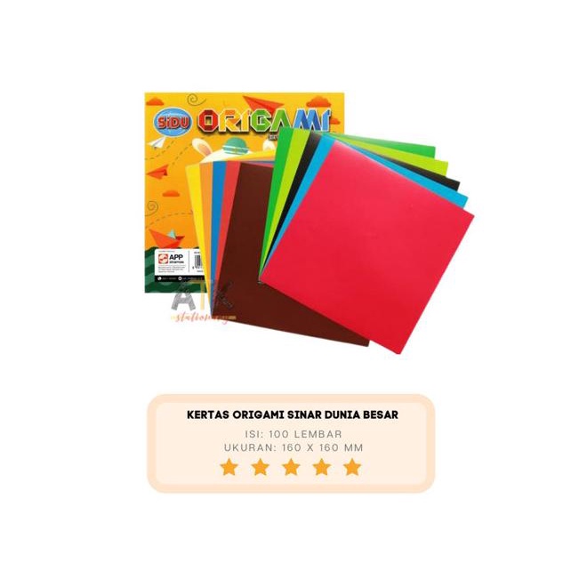 

TERLARIS Kertas Origami Lipat Sinar Dunia 100 Lembar