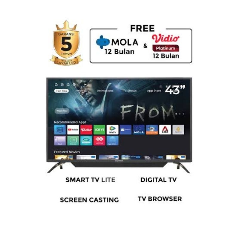 POLYTRON TV Full HD Smart TV PLD 43CV1569 43 inch Digital Smart TV