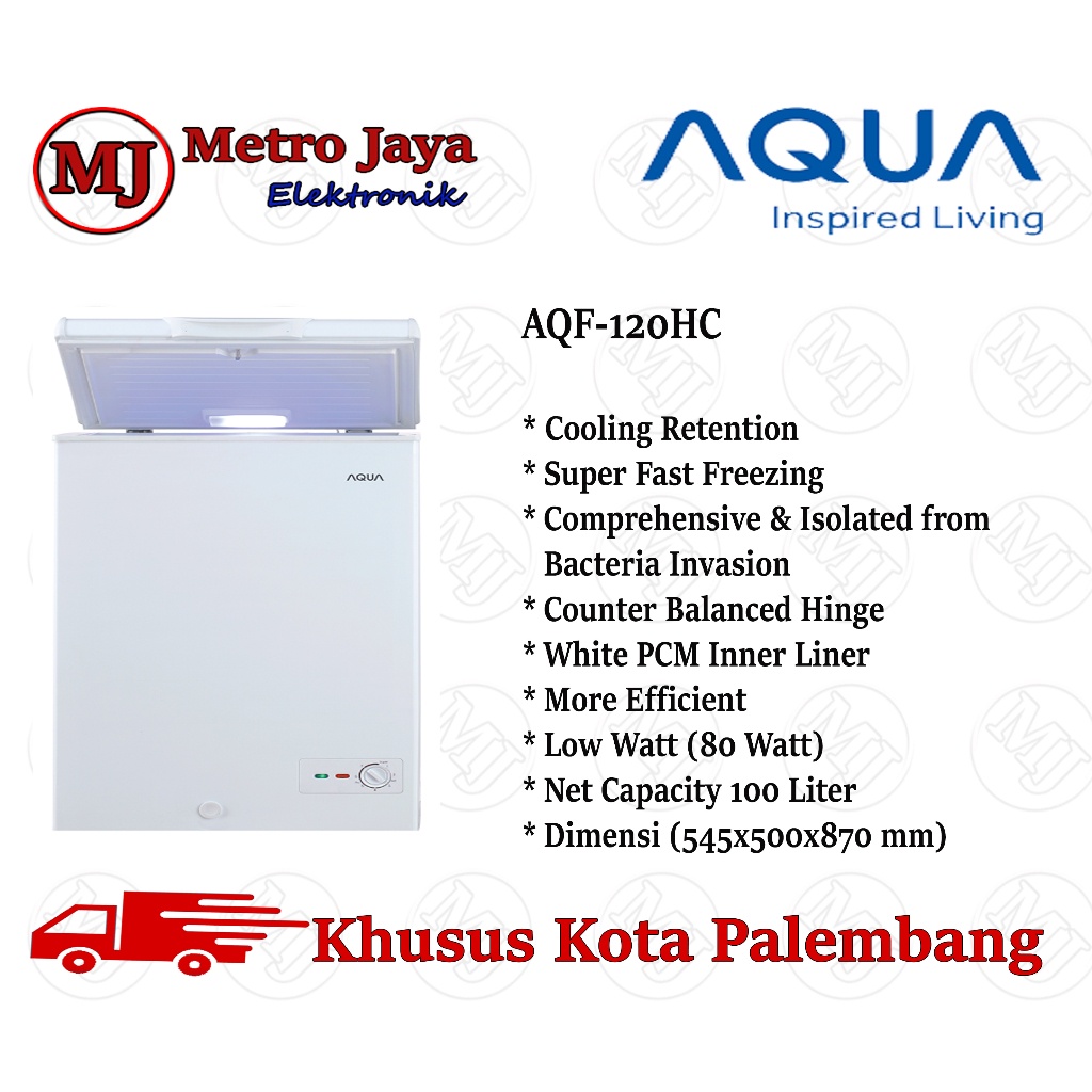 Chest Freezer AQUA 100 Liter AQF-120HC Freezer Box AQUA AQF 120 HC