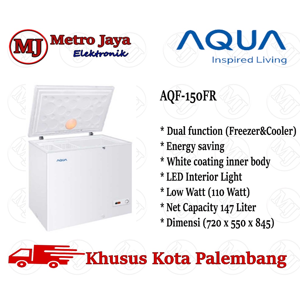 Chest Freezer AQUA Sanyo AQF-150FR 146 Liter Box Freezer AQUA 150