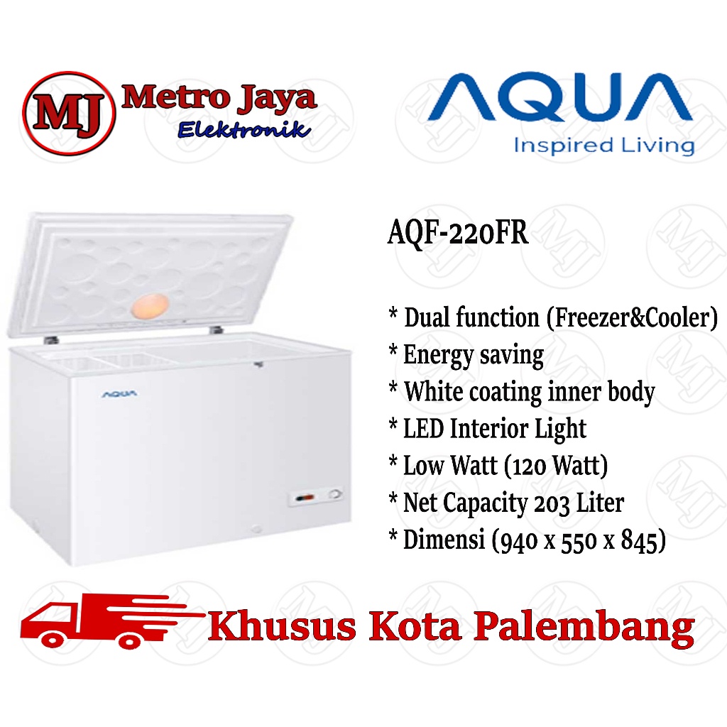 Chest Freezer AQUA Sanyo AQF-220FR 203 Liter Box Freezer AQUA 220