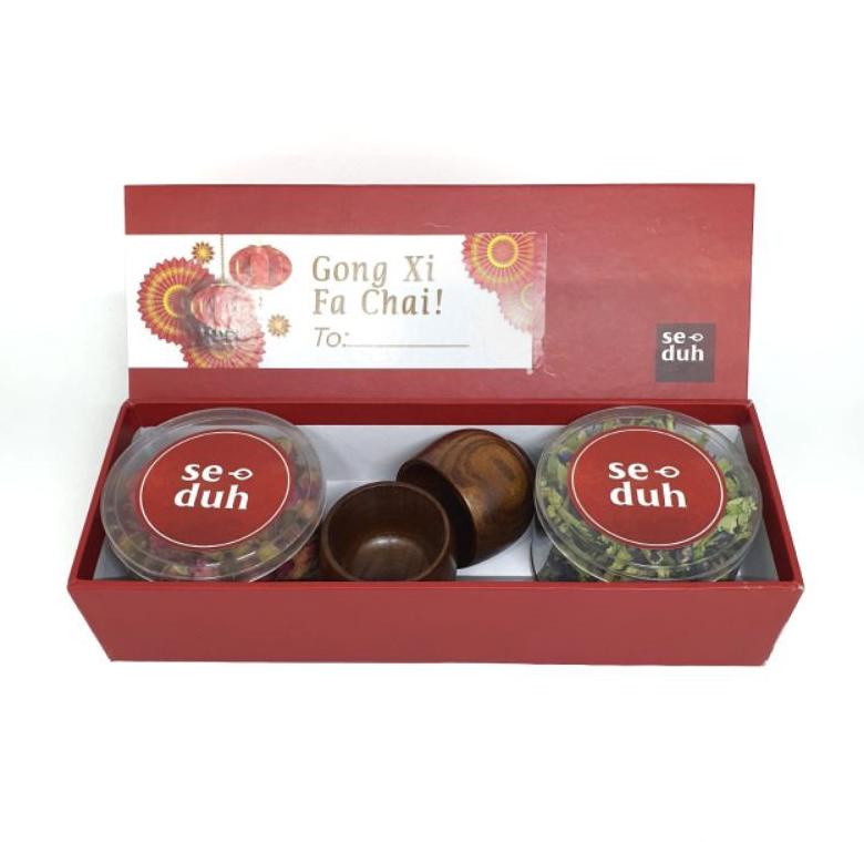 

Sale !! Chinese New Year (Cny) Flower Tea Hamper Gi Set / Hampers Edisi Imlek Set B - Seduh Tisane Terlaris