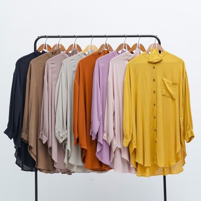 Atasan Kemeja Tunik Wanita Terbaru Bahan Rayon Crinkle Premium Premium Berkualitas