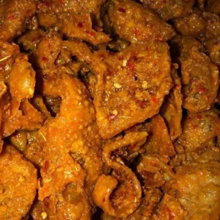 

Keripik Kulit Ayam Pedas Daun Jeruk 500Gr - Kulit Ayam Crypsi 500Gr