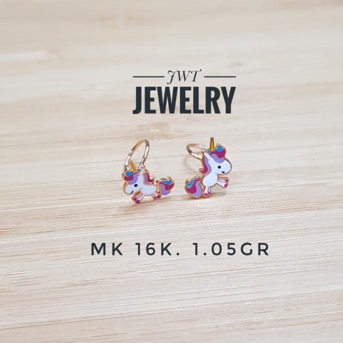 Giwang Anting Emas Toge Anak Anak Fancy Warna Lucu Kualitas Premium