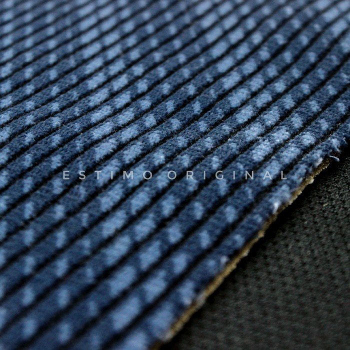 Terbaru Kain Jok Mobil Bludru Fabric Warna Biru Tua Salur Hitam Soft Free Ongkir