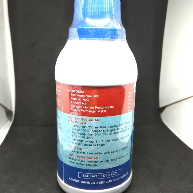 Obat Ikan Red Bluedox 500ml anti Jamur Parasit Bakteri Gurame Nila dll