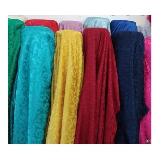 Terlaris Bahan Kain Jaguar Gliter Embos /Bahan Blouse/Gamis/Mukena