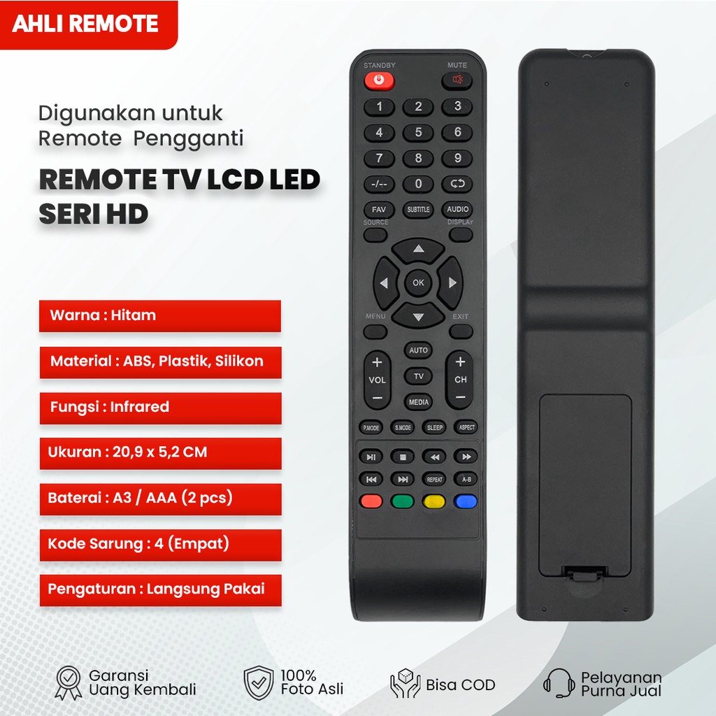 Remote TV Ichiko LCD LED HD S3298 S4098 / Remot LCD LED Ichiko