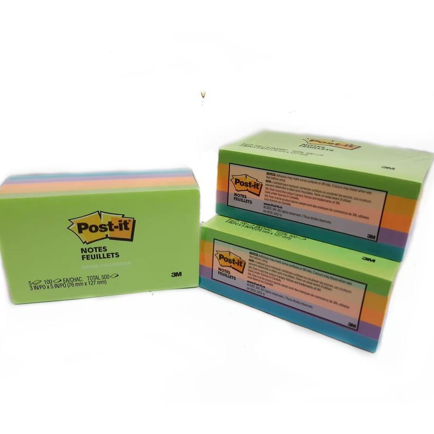 

Stiy Notes Memo Tempel Tumpuk 76 X 125 Mm 500 Lbr 3M Post It Warna 655-5Uc