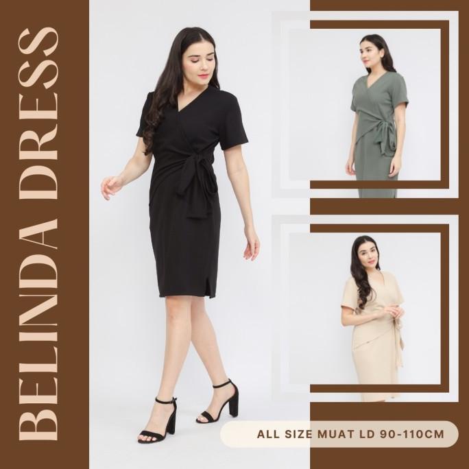 Best Seller Belinda Dress Knit / Dress Rajut Sage Green Dress Busui Friendly Pengiriman Cepat