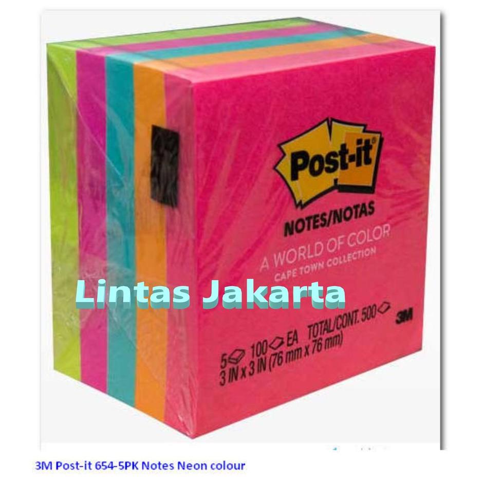 

Post It / Sti Note Warna - Warni 654 Merk 3M ( Isi 5 Pad )