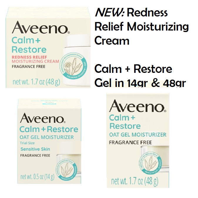 Aveeno Calm Restore Oat Gel Facial Moisturizer Sensitive Skin Cream