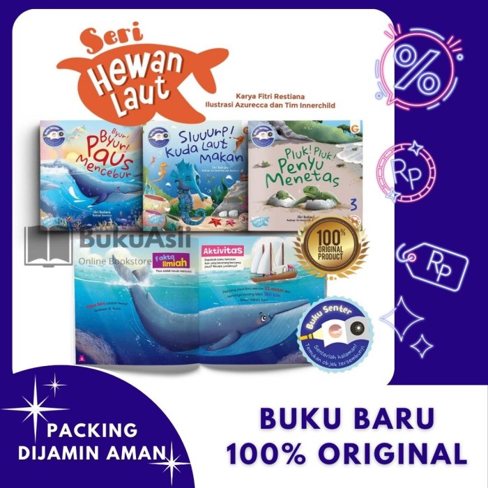 

Terlaris!! Seri Hewan Laut Buku Senter Paket 1 Set isi 3 buku Original