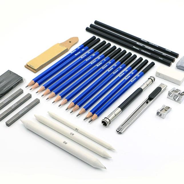 

33Pcs/Set Sketch Sil Pisau Ghapus Dan Sil Gambar Untuk Keperluan Sekolah Cil Drawing Set