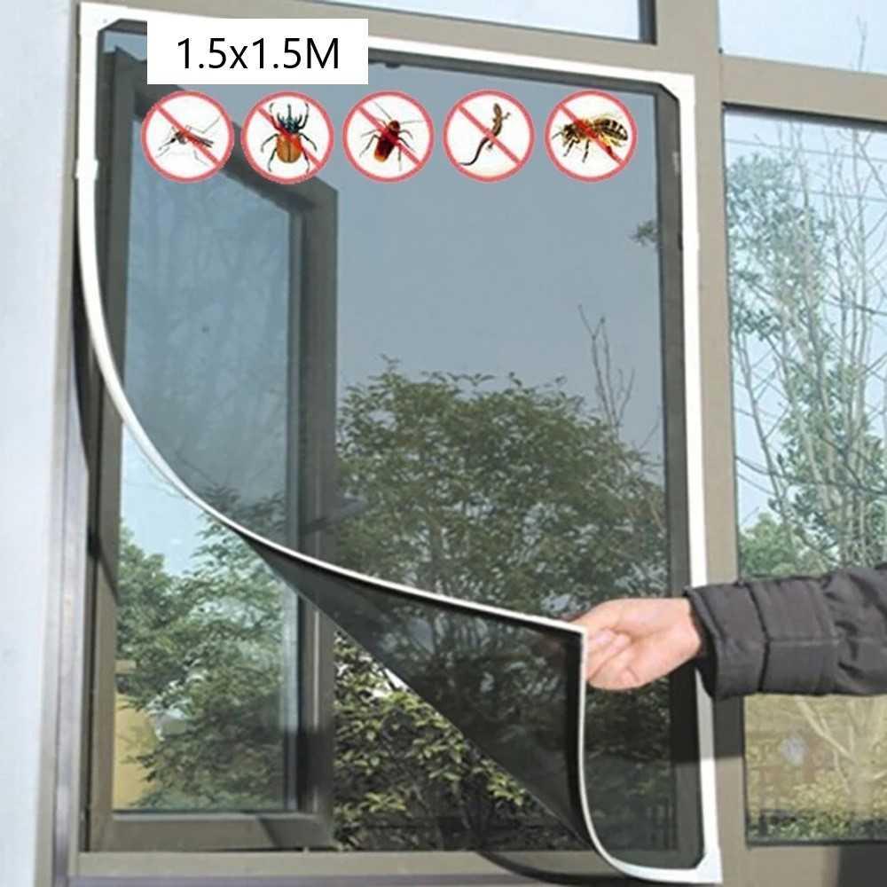 Kelambu Anti Nyamuk Tirai Pintu Jendela Kamar Jaring Kasa Poliester dengan Velcro