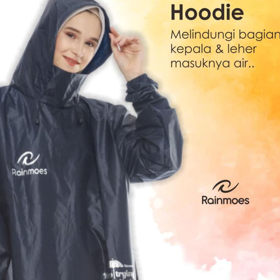 Rainmoes Mantel Jas Hujan Hijab Muslimah Syar'I Gas Wanita Jumbo Jaz Hujan Rok Jas Ujan Syar'I Hijab