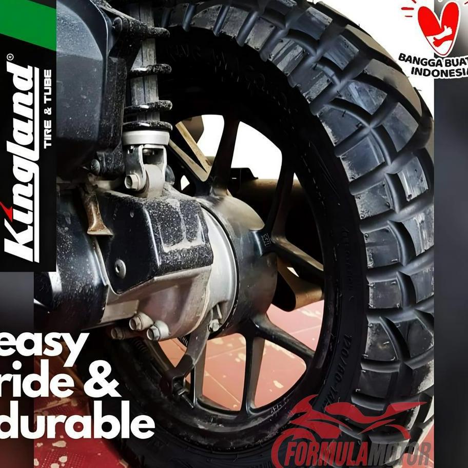 100/80-14 + 120/80-14 Ban Kingland Anaconda Ring 14 Tubeless (Dual Purpose) Sepasang Ban Motor Matic