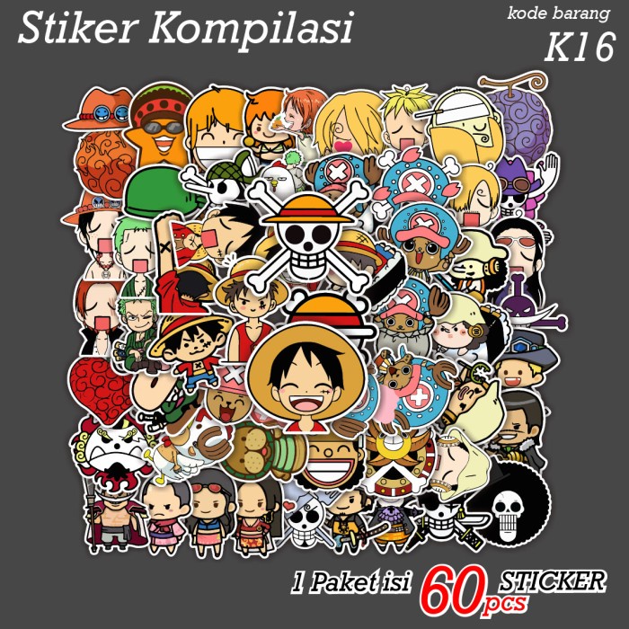 

[ Mac ] 60 Pcs Sticker Kartun Anime One Piece Lucu Aesthetic - K16 Best