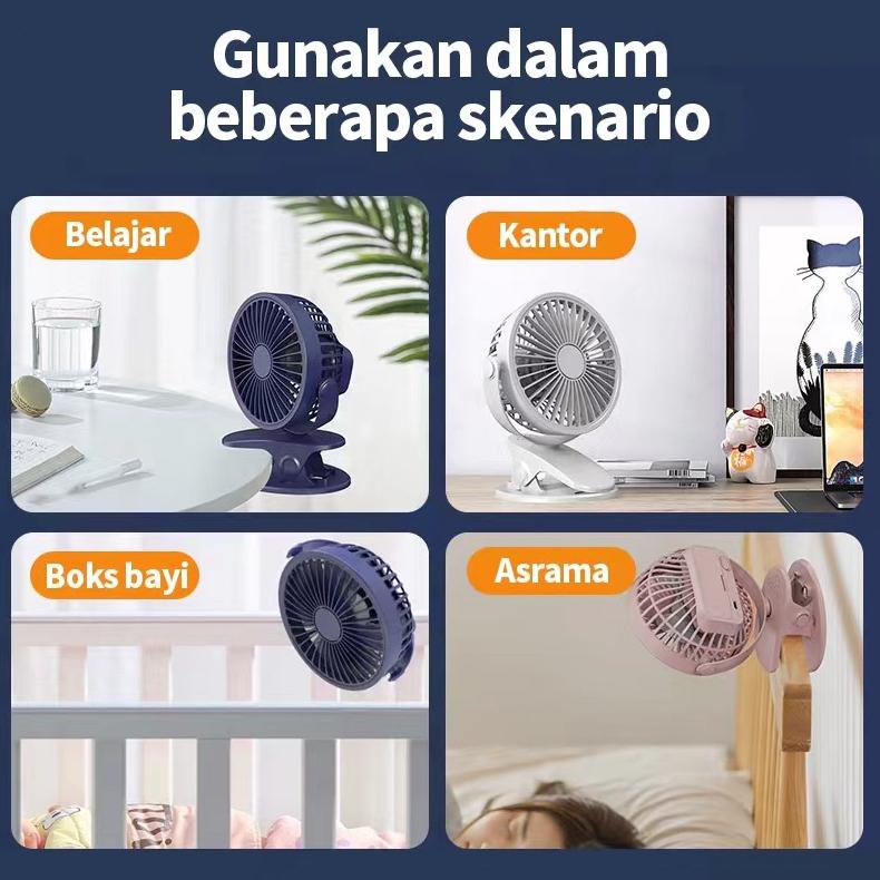 Promo Awa Ltahun Ready+Bisa CodKipas Angin Mini Kipas Mini Kipas Angin Portable Fan Rotating Kipas A