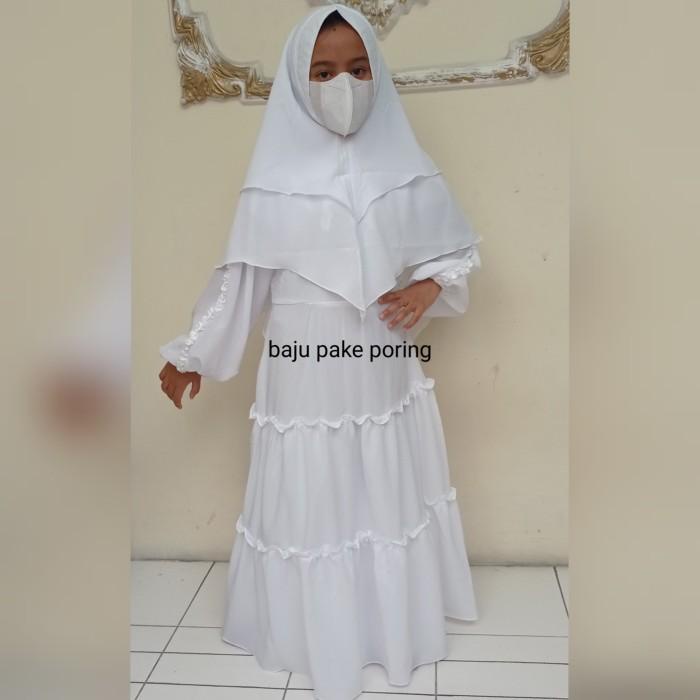 BISA COD - GAMIS ANAK PEREMPUAN WARNA PUTIH SIZE 8-12 TAHUN