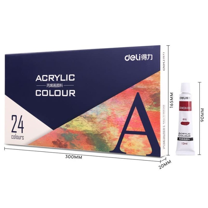 

DELI 24 COLORS ACRYLIC PAINT PASTE DELICATE AND THE BRUSH 73858 ORIGINAL TERBARU