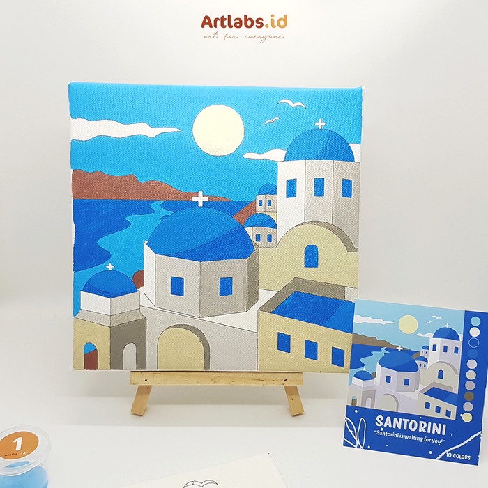

SANTORINI - PAINT BY NUMBER 10 COLOR[CITY SERIES]PAINTING KIT ORIGINAL TERBARU