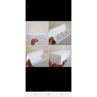 

10 pcs dus box polos kemasan mooncake putih sekat 3 uk 7.5 cm