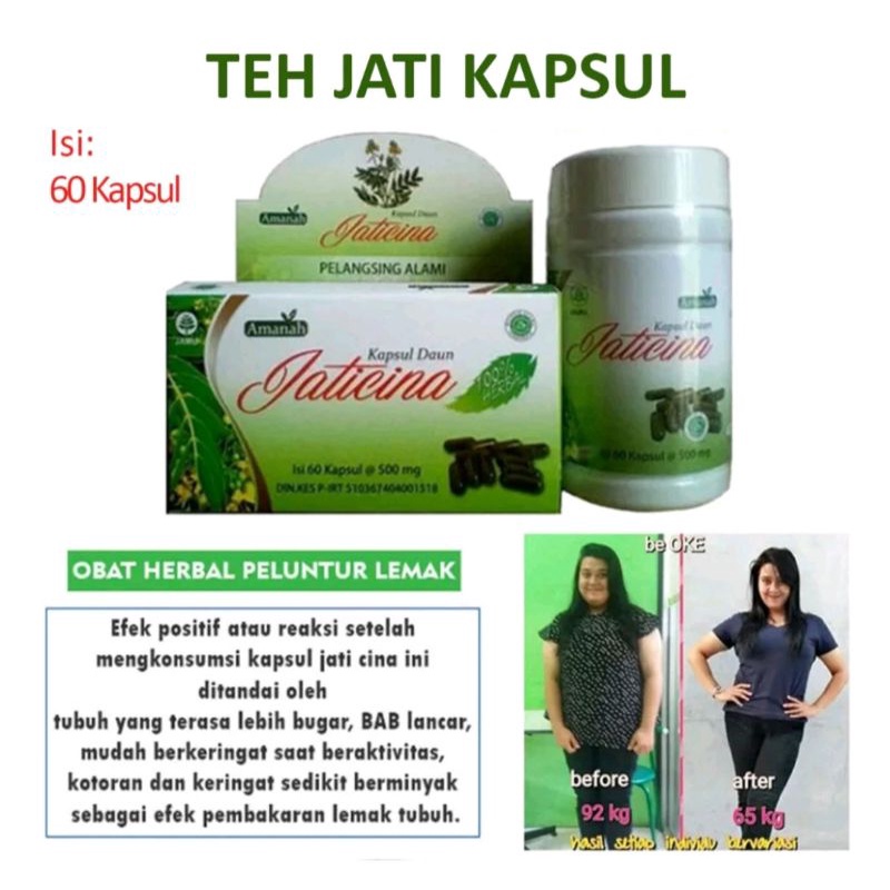 Kapsul daun jati cina Amanah Teh Kapsul Diet Viral Pelangsing susut Lemak