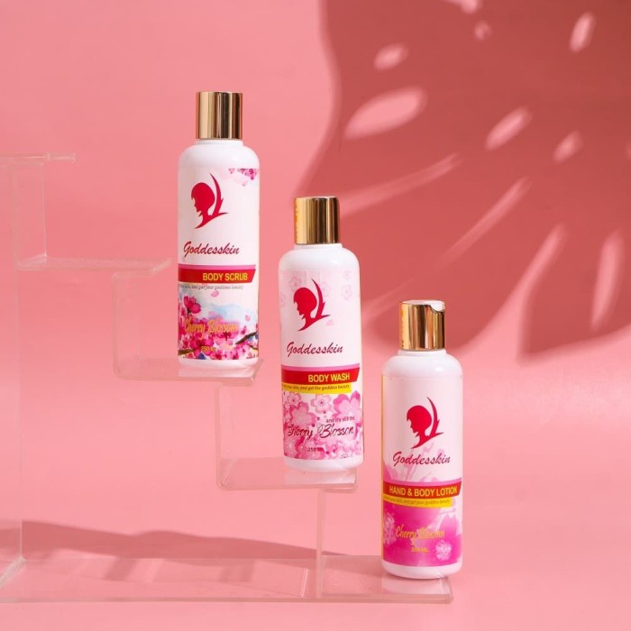Body Scrub - Goddesskin - Paket Trio (Body Lotion, Body Scrub Dan Body Wash)
