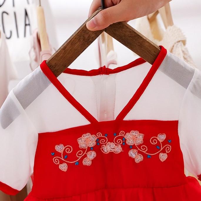 Devan_Batikcollec // Baju Imlek Cheongsam Dress Liche Warna Merah Bayi Perempuan Import Original