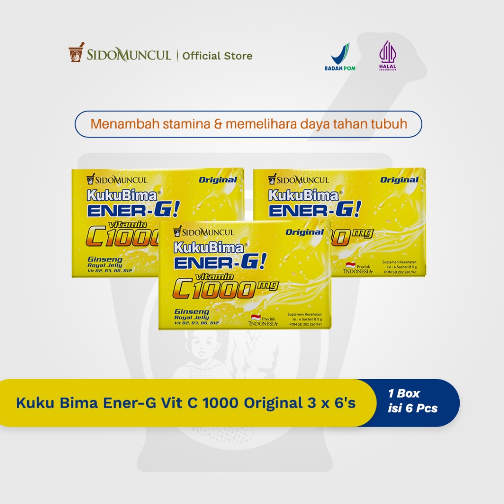 

Kuku Bima Ener-G Vit C1000 Original 3x6's - Minuman Berenergi Vitamin