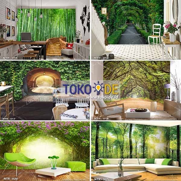 Promo 3D Wallpaper Custom Sticker Pemandangan Hutan Forest Bambu