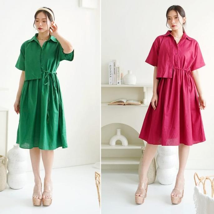 New Midi Dress Terbaru Natal Imlek Baju Bumil Busui Fit To Xl Limited Edition