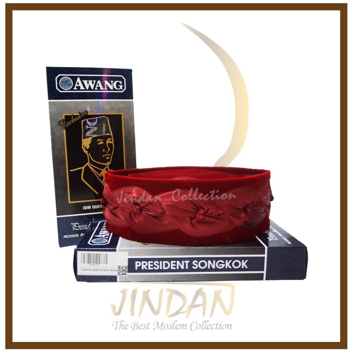 Peci Songkok Kopiah Awang Exslusive Kembang Kol Merah Marun Betawi