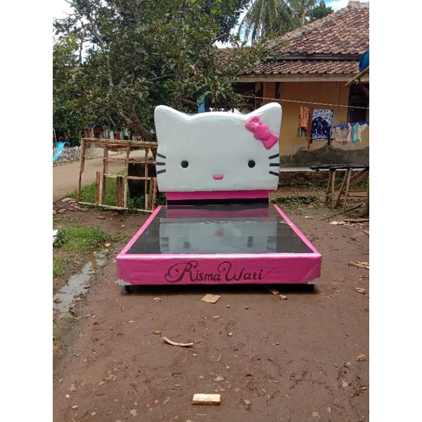 Dipan Divan Kasur Karakter Hello Kitty/Sandaran Rangka tempat tidur