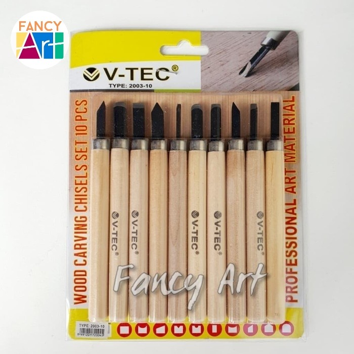 

V-Tec Wood Carving Tools Set 10 / Alat Pahat Ukir Cukil Kayu