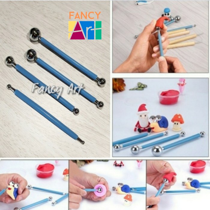 

Dotting Tools Set 4 Metal Ball Stylus Fondant Modelling Clay Tool