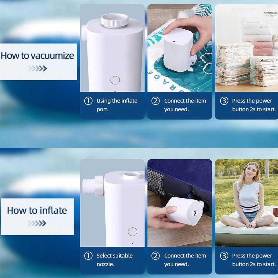 Onlynana Pompa Angin Mini Electric Air Pump 25W 2500mAh WST-309 Motor Listrik Sepeda Lipat Aksesoris