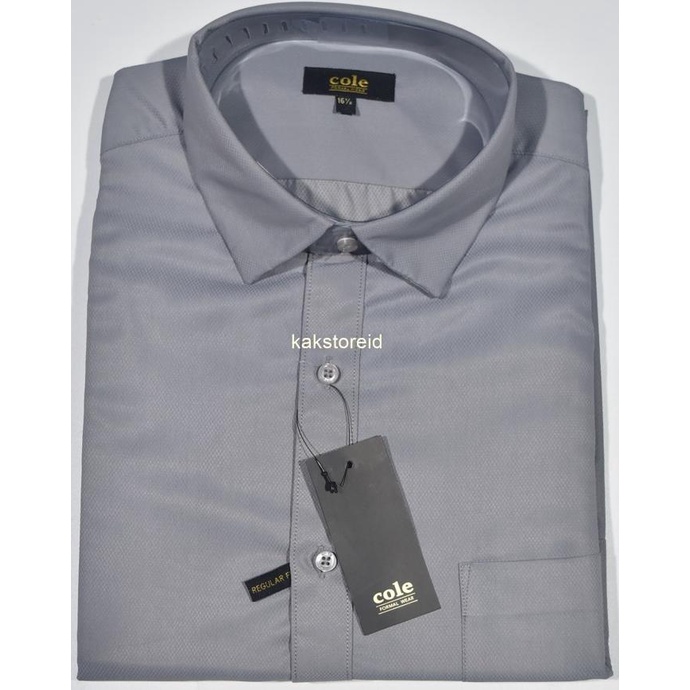 Kemeja Pria Formal Lengan Pendek Cole Abu Reguler Cor 419 Original