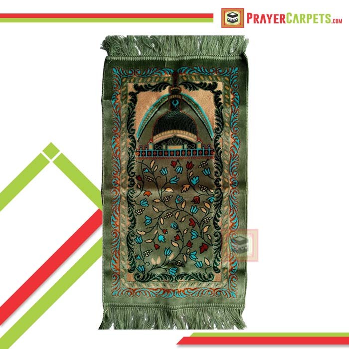 Sajadah Warna Krim Cokelat Motif Masjid Sejadah Anak - Prayer Rugs