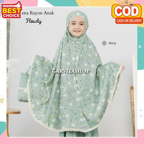Mukena Anak Katun Rayon Airflow Crinkle Mukenah 7 12 Tahun Bisa Couple Mom And Kids Medina Series Sh